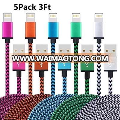 1M/3FT  nylon cable for iphone usb cable For iphone5/5S/6/6Plus/7/8/X/XS MAX/XR  ipad Weave Charging Cable ios11