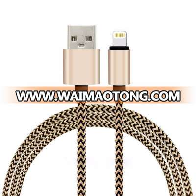 wholesale high quanlity 1m nylon Braided 2.6A fast charger micro usb data 8pin electrical cable wire for iphone 6/ 7/8 ios 11