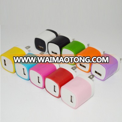 Colorful Finger print US Plug 1A USB Power Wall Home Travel phone Charger Adapter for smart phone