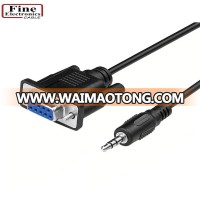 1.8M Headphone Plug Audio Line Female to Male DB9 RS232 to 3.5mm Audio Cable 9Pin Serial Cable