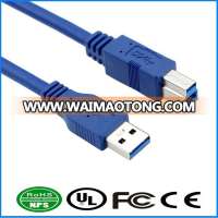 Superspeed Blue Jacket USB3.0 A Male to B Male AM/BM Gold Plated Printer Cable