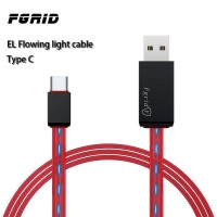 FGRID Luminous customizable EL type c charger data cable for samsung android phones