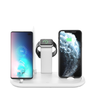 Desktop rotatable and foldable wireless charger plates T20 7 in 1 wireless phone/earphone/watch charger