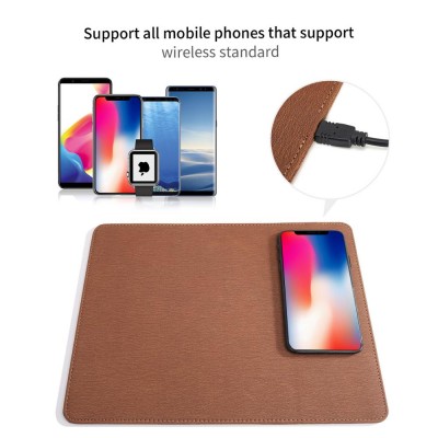 2018 Newest Technology QI Faster Wireless Charger Desktop Charging Mouse Pad Mat For iPhone 8 8 Plus X Charger Pad